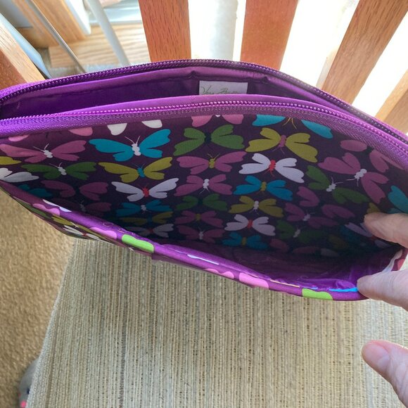Vera Bradley Medium iPad Tablet Sleeve NWT Purple w/ Butterflies Flutterby - Picture 5 of 12